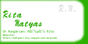 rita matyas business card